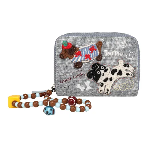 TOUTOU Синтетическая кожа Кошелек Стандартный Женский Джинсовый синий