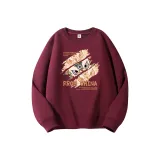 Свитшот бордового цвета с круглым вырезом (тонкий) - Лев