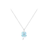 Синий кулон в форме глаза кошки с четырехлистным клевером, ожерелье