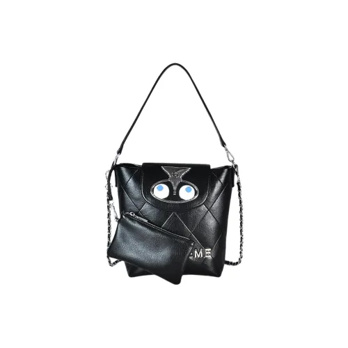 EYE THEME ПУ (полиуретан) с кожаными вставками сумка через плечо женская черная