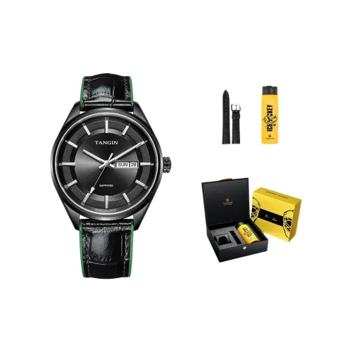 TANGIN SWISS Ice Hockey Team Collaboration Кварцевый механизм Мужские часы Обхват запястья Часы 42 Черный циферблат