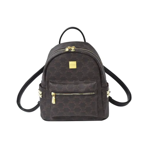 Chinllo ПУ (полиуретан) Рюкзак Стандартный Кофейный Белый