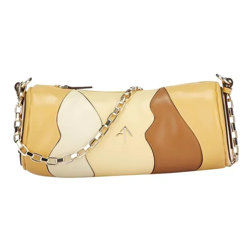 Manu Atelier Цилиндр Коровья кожа Цилиндрическая сумка Сумка на плечо Женская Песочно-желтая