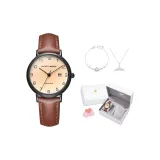 Маленький Коричневый Часы [Коробка Набор с Браслетом и Ожерельем]