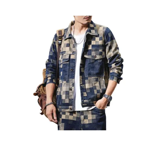 ZENGZHI Denim Jacket Loose Fit Straight Fit Unisex ZENGZHI Деним Куртка Свободного кроя Прямого кроя Унисекс