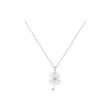 Белый кот, глаз, четырехлистный клевер, ожерелье