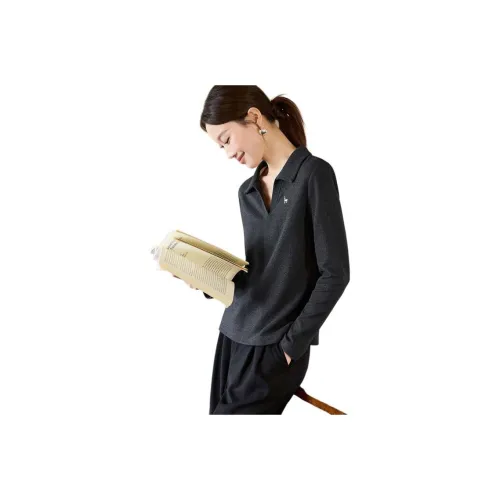 MOHANYIMEI Темно-серый Женские Рубашки