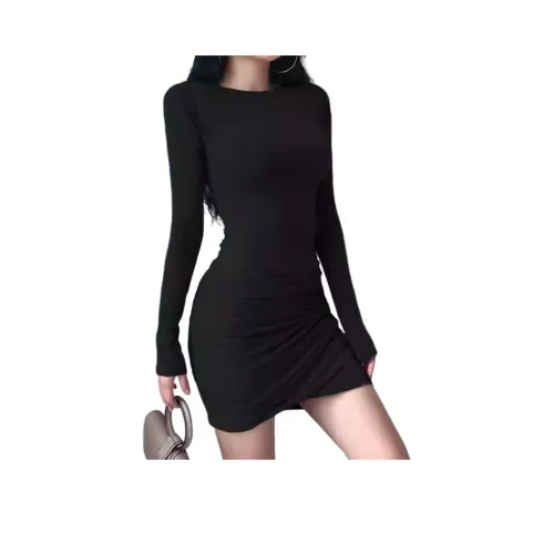 OURUOKE Длинное платье с длинными рукавами женское