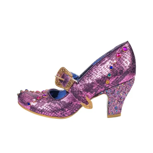 IRREGULAR CHOICE Пряжка Пуховые куртки Грубый каблук Туфли Мэри Джейн 7,2 см Женские Пурпурно-розовый