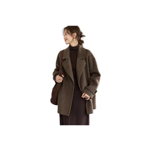 Mo Han Yi Mei Кофе Латте Женское Пальто