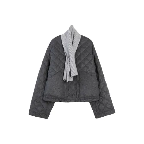 ELLE Темно-серый женский пуховик