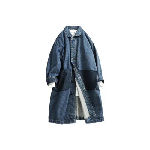 GONGNU Синий Унисекс Тренч