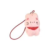 Розовый брелок в виде кролика с нагрудником