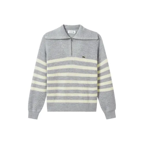 LACOSTE C0V Серый Светло-желтый Полосы Женские Свитеры