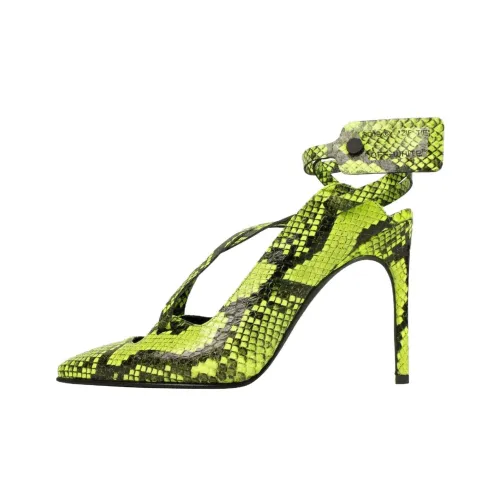 OFF Белый Узкий каблук Высокие каблуки 10 см Женские Зеленый