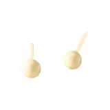 Серьги-гвоздики из биокерамики - светло-желтого цвета