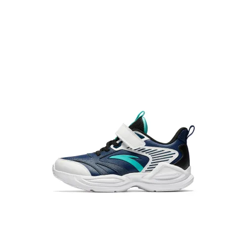 Antakids Детские беговые кроссовки Low Топ Deep Морской синий Anta белый Флуоресцентный Аква-зеленый 3 Kids