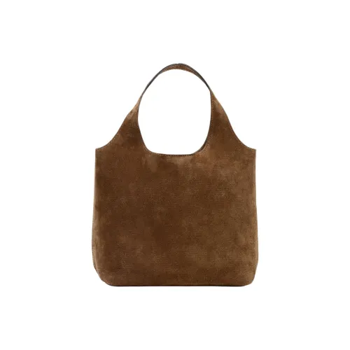 ZARA Сумка-тоут из свиной кожи мини унисекс коричневый