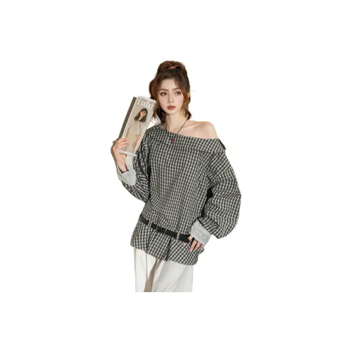 FAWENXIANGZI Черный Абрикос Женские Рубашки