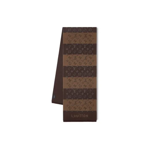 LOUIS VUITTON Шарфы из овечьей шерсти вязаные Мужской Коричневый