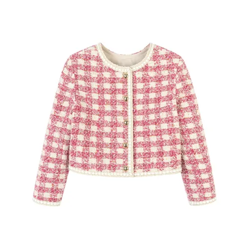 Ouyang Фуксия Женское Короткое Пальто