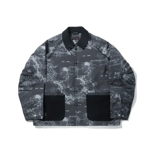 Лайнер с принтом "Черный повсюду" Мужской пуховик (пуховая куртка)