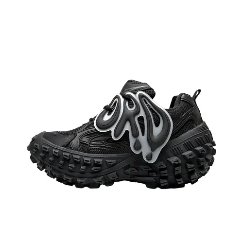 ORD Slip-resistant Abrasion-resistant Breathable Увеличивающий высоту Низкий топ Кроссовки с подошвой Унисекс Черный