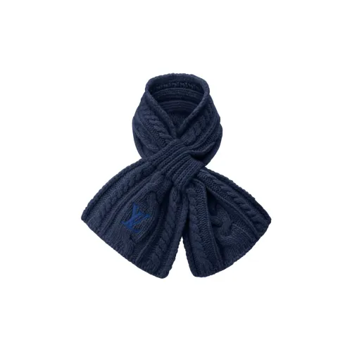 LOUIS VUITTON Шарфы из овечьей шерсти вязаные Мужской Синий