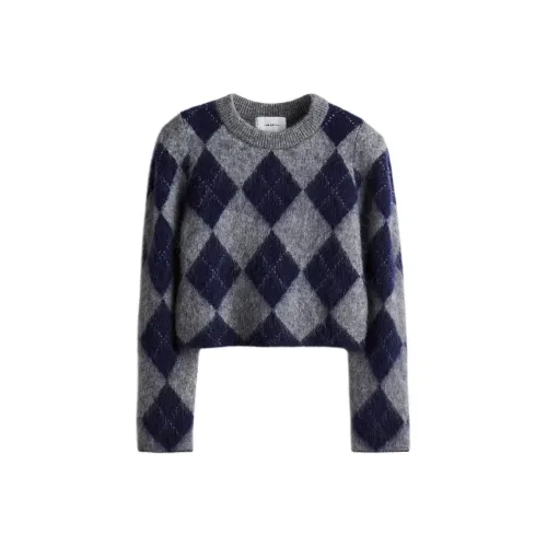 H M Темно-синий Многоцветный Ромб Узор Женский Трикотаж