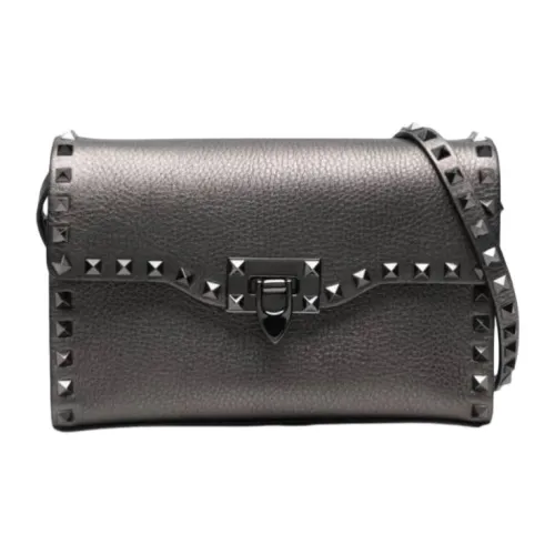 Valentino Кожа Сумка через плечо Женская Серого цвета