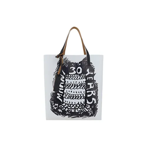 MARNI Термопласт ПУ (полиуретан) Тоут Сумка Сумка для покупок Сумка Мужская Черная Белая