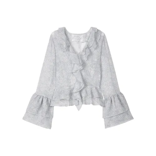 Asif calie FW25 Пейсли Рюш БЛОУЗА Рубашка Женская