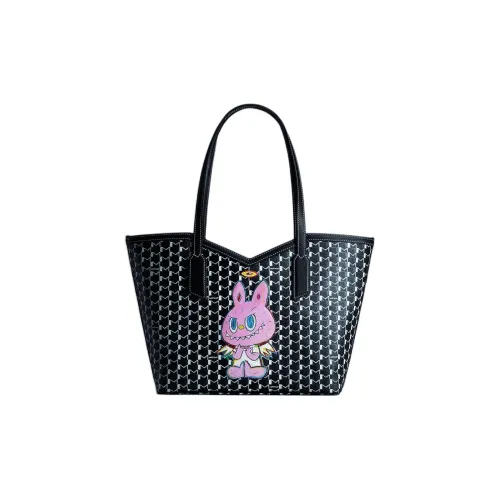 Moynat Kasing Lung Дракон Дом Шаговый шов Коллаборация Полный принт Тоут Сумка Сумка на плечо Женские Черный