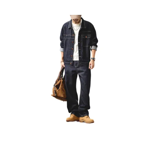 ZENGZHI Denim Jacket Loose Fit Straight Fit Unisex ZENGZHI Деним Куртка Свободного кроя Прямого кроя Унисекс