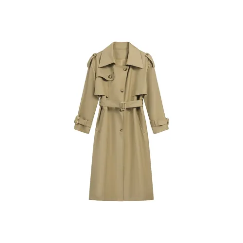 ETSE Хаки Классический Тренч Женские Тренч