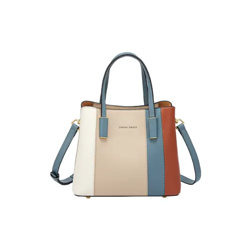 CinvaiKrose Сумка из коровьей кожи с сверхтонким покрытием среднего размера женская кремово-абрикосового цвета