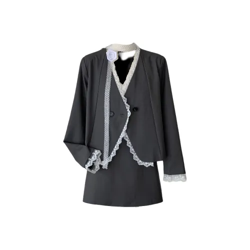 POPO.INFO Черный Женские Комплекты с Юбкой