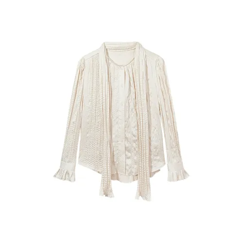 Ouyang Молочно-чайный Бежевый Женские Рубашки