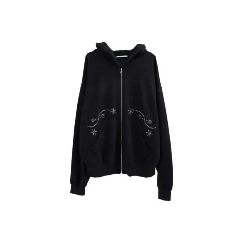LOWEAR Stud KNIT Hood ZIP UP Sweatshirt Women's