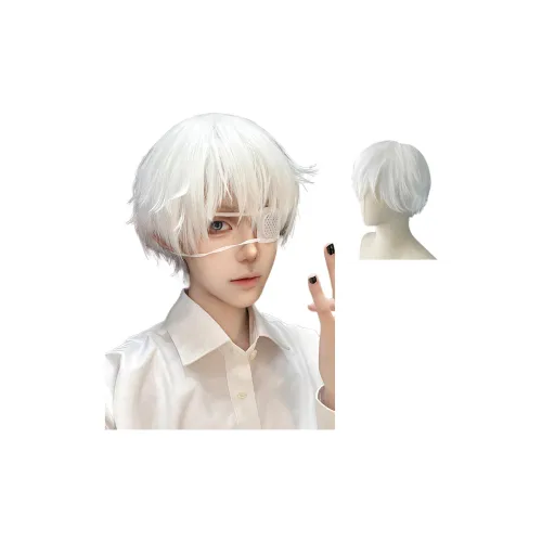 YOSEE Белый Differential SHRED Крышка Мужской Full Голова COVER Перука Высокая Температура Пряжа