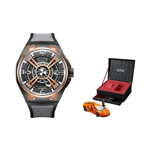 BONEST GATTI Автоматический механический механизм Часы Мужские Черный циферблат