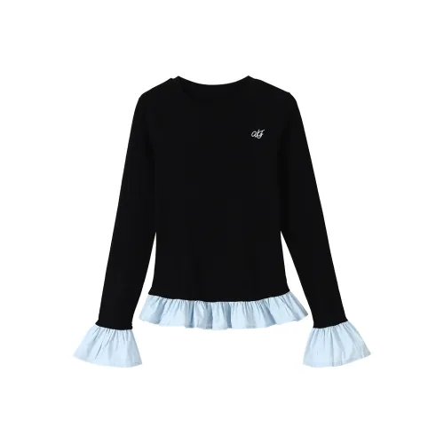 VKXOW Черные Женские T-рубашки