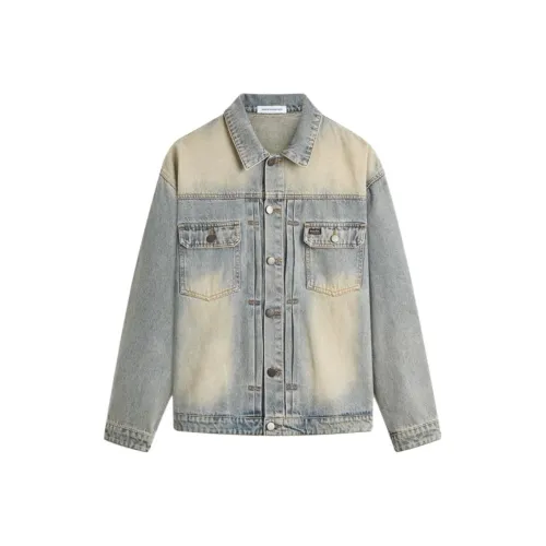 FAIRWHALE Желтый Грязь Мужская Джинсовая Куртка