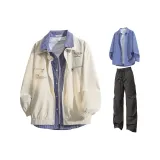 Абрикосовое пальто + сапфирово-синяя рубашка + черные штаны