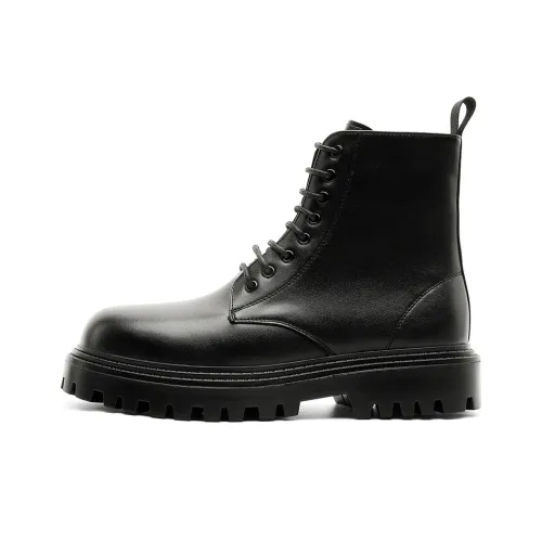 V ZERO FIVE Байкер Ботинки с Флисовая подкладка Короткий MID Голень Мартин Boot 3,5CM Мужской Fashion Minimalist Style Винтаж