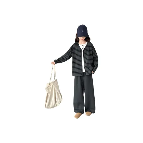 Genius Pooh Базовый слой Серые штаны Полосы Пальто Kids Повседневная спортивная одежда