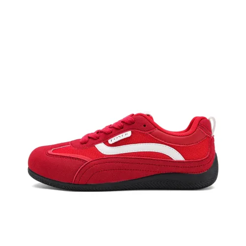 FOXER Slip-resistant Abrasion-resistant Lightweight Breathable Low-Top German Army Trainers Women's Red FOXER Противоскользящий Устойчивый к истиранию Легкий Дышащий Низкий Топ Немецкие Армейские Кроссовки Женские Красный