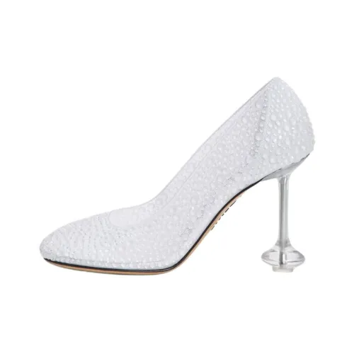 LOEWE Toy Нестандартный каблук Высокие каблуки 9 см Женские Прозрачный