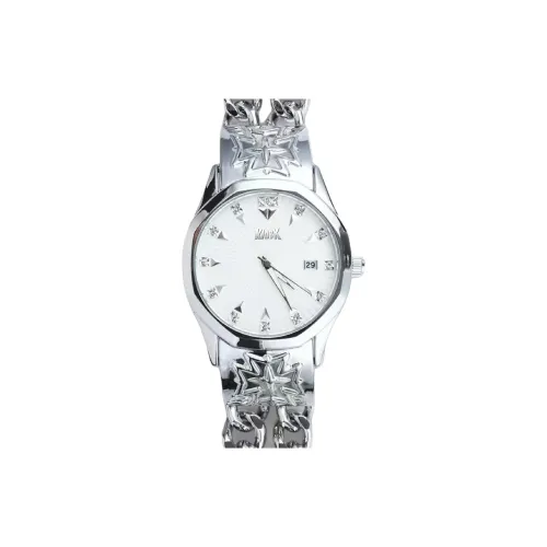 KIOSK Серебряный Роскошный Американский Кварц Механизм Нержавеющая Сталь Ремешок Часы Унисекс Белый Циферблат