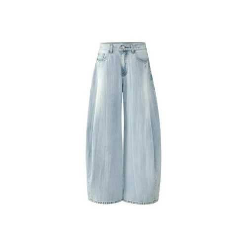 SHIGEYIXIANSHENG Бамбук Синий Унисекс Джинсы